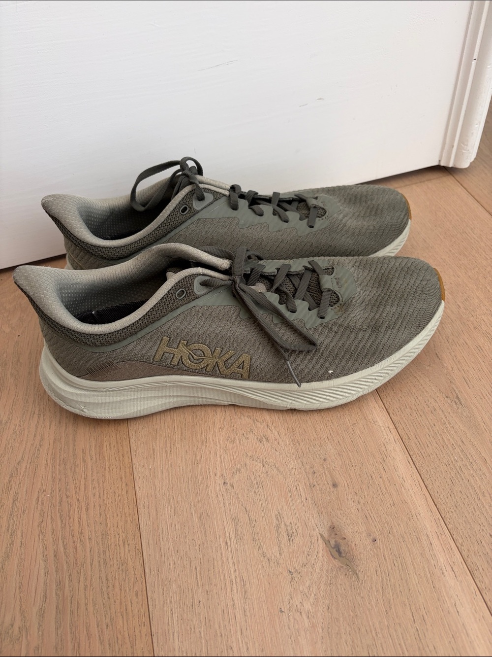 Hoka Men's Olive/Gray Lightweight Running Sneakers - Picture 2 of 3